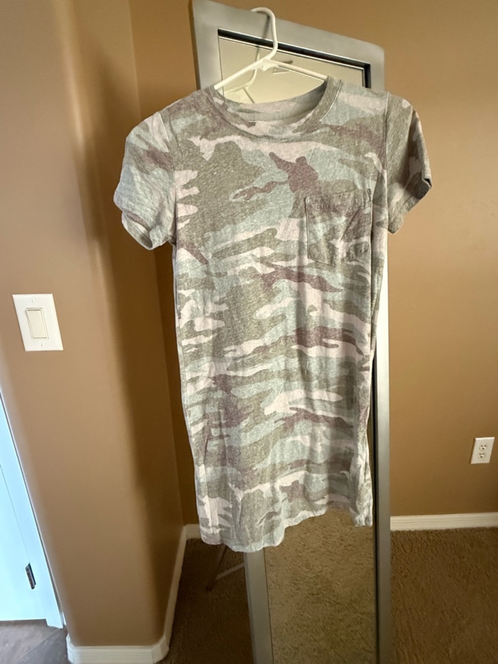 Thread & Supply Heather Gray Camo Short Sleeve Tee Dress